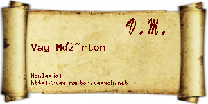 Vay Márton névjegykártya